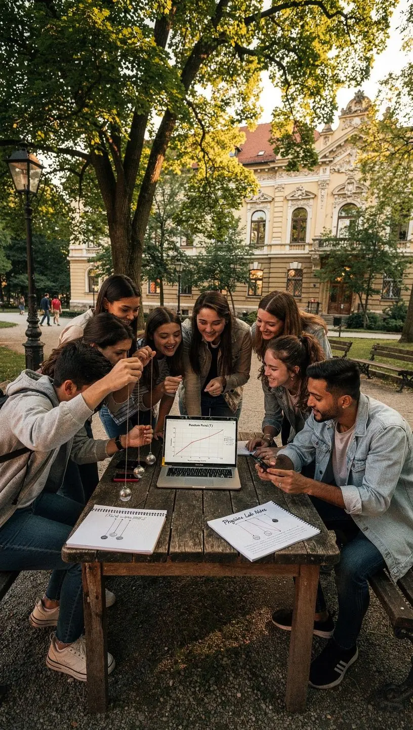 Fizikai kísérlet bemutatása egy laboratóriumban.
